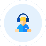 Animated person using head Phones