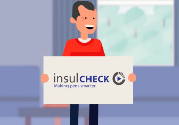 Animated man with a insulcheck banner in his hand