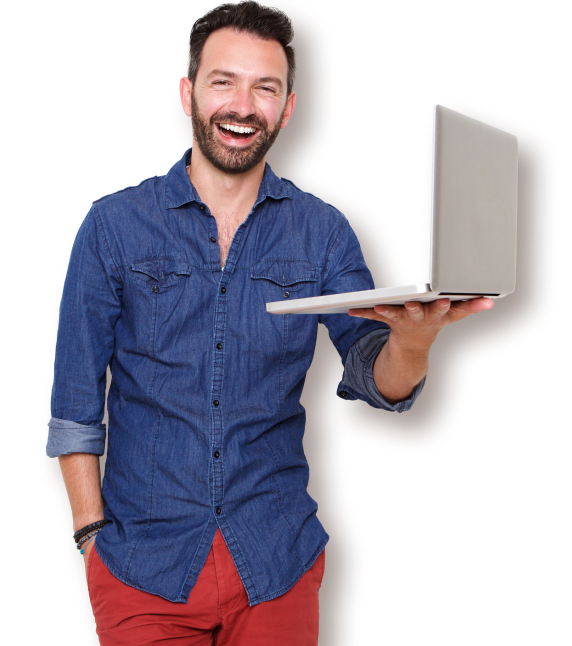 Man Holding A Laptop